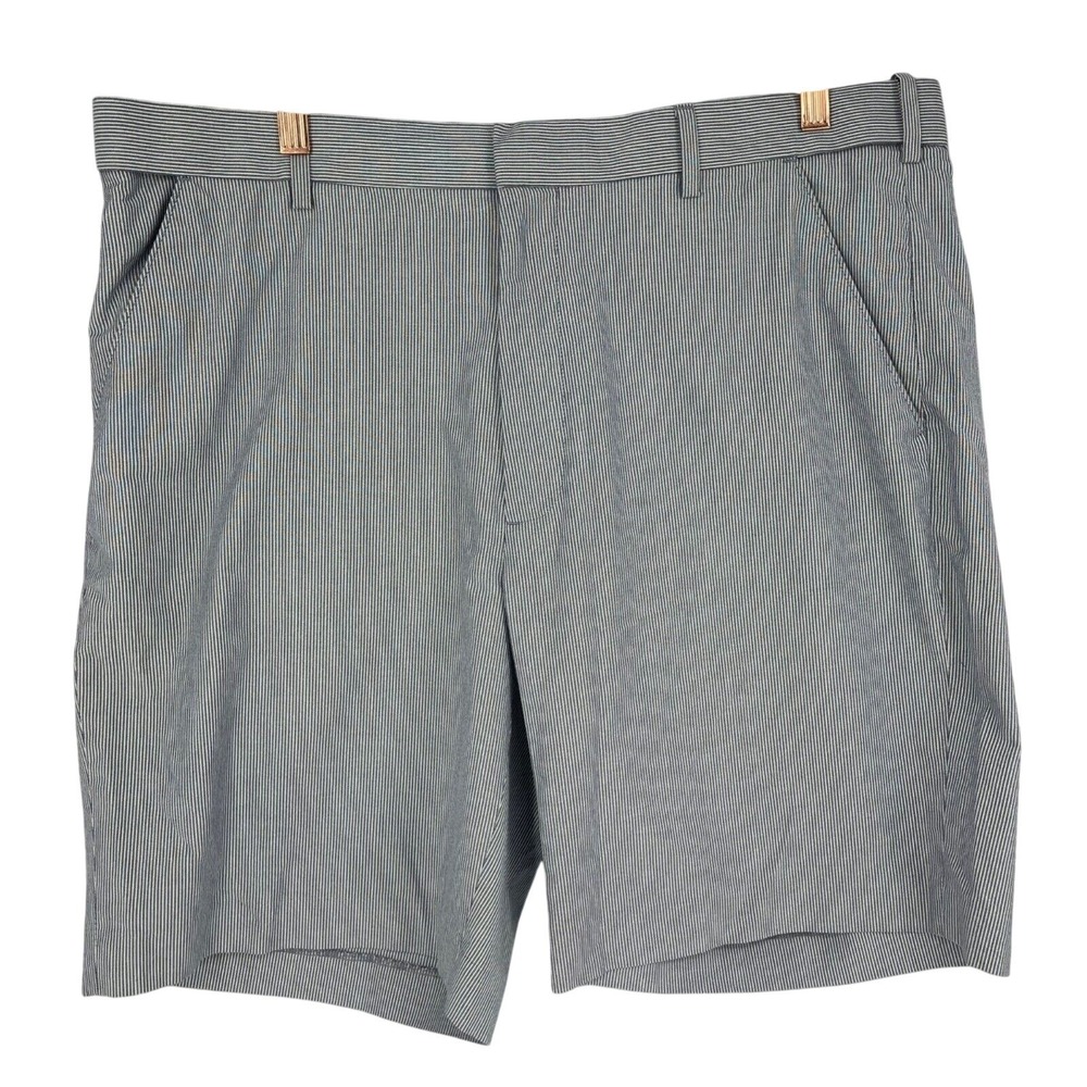 Savane Shorts Mens 38 x 9" Inseam Navy Rope Cord Stripe Relaxed Straight Fit